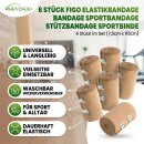 6er Pack Elastische Fixierbinde Verbandstoff Textilbandage Flexibel Beige 75mm