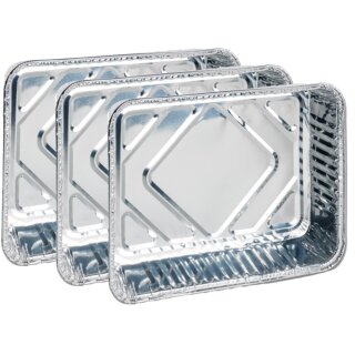 AUFLAUFFORM 3 Stück Alu Schale Grillschalen 20 x 15 x 4 cm Alu Schale Grillschale Auflaufform Grillform Gratinform