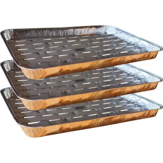 Grillschalen 3 Stück Aluminium Schale Grillschalen eckig BBQ Tropschale