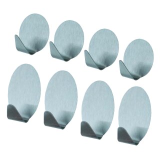 Edelstahl Klebehaken oval je 5,3 cm hoch und 3,2 cm breit selbstklebend Küchenhaken Haken Handtuchhaken