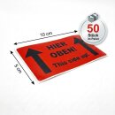 50x Hinweisetiketten Hier oben Etikett This Side Up Paketaufkleber Versand