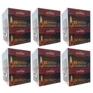 Unilite® Streichhölzer 380 Holz Zündhölzer 10 Schachteln (6 Pack) Vendor Artikel