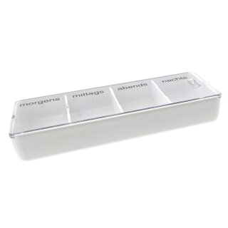 Medi-Inn Medikamentendispenser – Tablettenbox Mit 4 Fächern, Weiß, 1 Stück