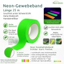 Klebeband Gewebeband Neon Grün 19mm x 25m UV-Tape Markierungsband Party Klebe