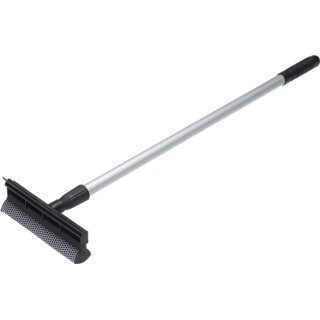 Scheibenschaber mit Schwamm & Teleskopstiel, 710 , 710 mm, Schwarz