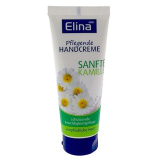 Handcreme Handpflege Elina Kamille Creme Feuchtigkeit sanft schützend empfindliche gereitzte gerötete gestresste Haut beruhigende Wirkung Tube Westerwald-Shop Varivendo