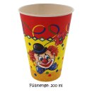 10 Trinkbecher, Pappe, 0,2 l Clown