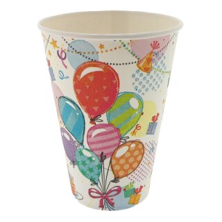 Ballon Partyhütchen Pappbecher Trinkbecher Geburtstagsbecher Partybecher Pappgeschir Party Kindergeburtstag Geburtstag Feier Mottoparty Becher