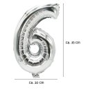silber 6 Ballons Dekoration Mottoparty Feier Luftballons...