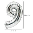silber 9 Ballons Dekoration Mottoparty Feier Luftballons...