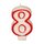 Zahl 8 Geburtstagskerze Zahlenkerze Kerze Dekoration Geburtstagsdekoration weiß/rot  Geburtstagstorte Geburtstagskuchen Überraschung Geburtstagsüberraschung