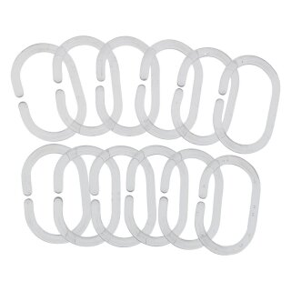 Duschvorhangringe Duschvorhanghaken Duschringe Duschhaken weiß transparent Duschvorhang