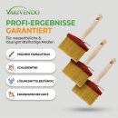 Malerpinsel Flächenstreicher Flachpinsel Pinselset Lasurpinsel Holzgriff 3er