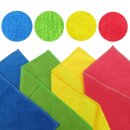 4 Mikrofasertücher blau, rot, gelb, grün 40x40cm + 1 Fugenbürste weiß