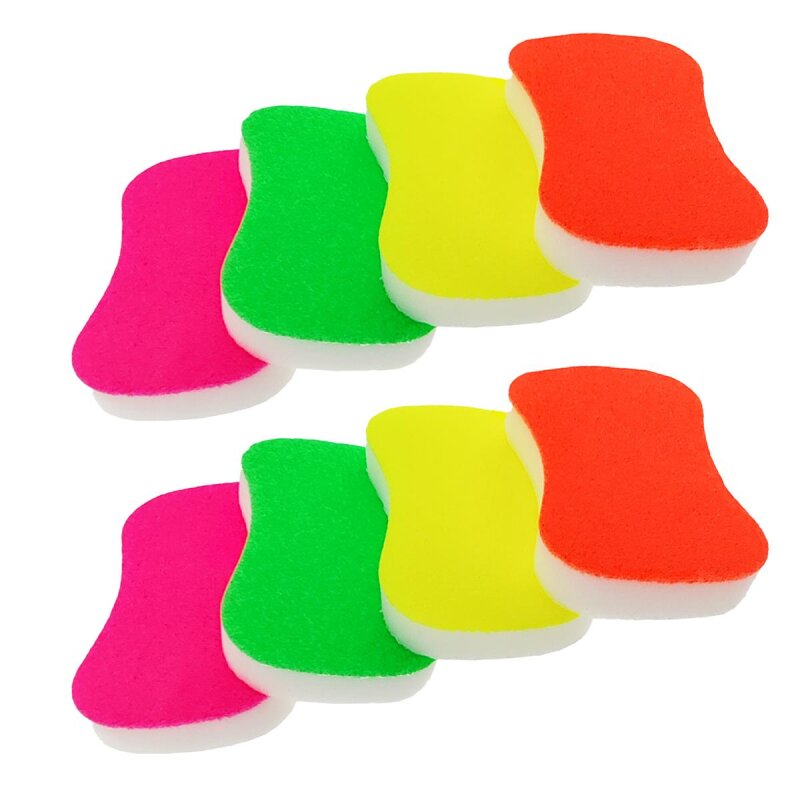 8er Set Neon Scheuerschwamm Putzschwamm Topfschwamm Spülschwamm, 5,29 €