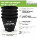 4x Gipsbecher Anrührbecher Mischbecher Konisch Gummi Schwarz Ø 127 mm Baueimer