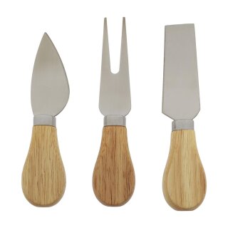 Käsemesserset Messer Käse Käsegabel Bambus