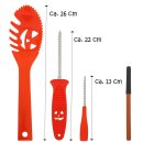 Kürbisschnitzset 4-teilig Werkzeug Halloween Kürbis Set Schnitzvorlagen