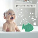 3er Kinder Badeschwamm Set Schmetterling Hase Fisch Badetiere Schwamm Rot Blau