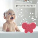 3er Set Kinderschwamm Schmetterling rot, Hase blau, Fisch grün