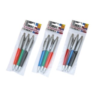 Kugelschreiber, 3er Pack, Farbe zufällig