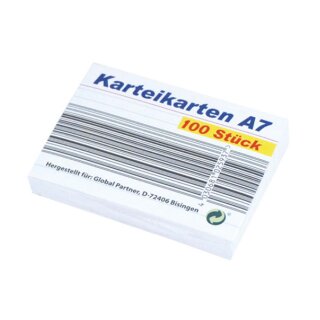 Karteikarten Lernkarten Notizzettel Merkkarten Schreibkarten A7 Weiß 100 Stück