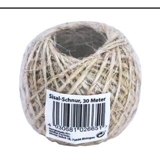 Sisal Schnur Seil Naturfaser Tau Kordel Basteln Garten 30m Naturfarben