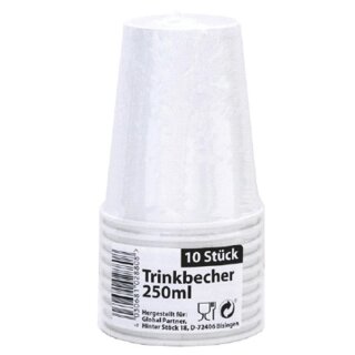 Trinkbecher weiß Pappbecher Einwegbecher Partybecher 10 Stück Gastronomie