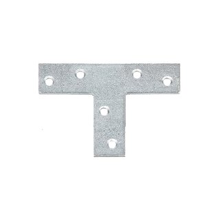 Flachverbinder T-Form verzinkt 70x50x16mm 2mm dick 6 Löcher Holzverbinder