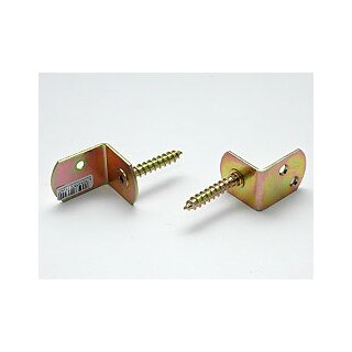Flechtzaunwinkel L-Form Eckverbinder Zaunhalter Gelbverzinkt 83x32mm 1 Stück