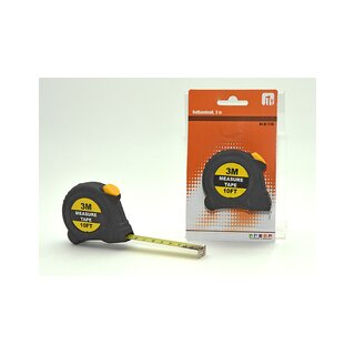 Rollbandmaß 3m Messband Maßband Rollmeter Schwarz 1 Stück Handwerk Hobby