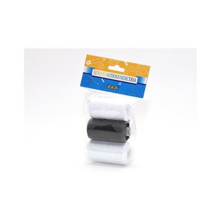 Nähgarn Set Polyester Faden Spulen Bastelgarn 3 Rollen 450m weiß schwarz Zubehör