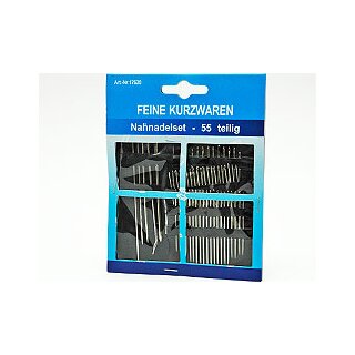 55x Nähnadeln Sortiment Handarbeitsnadel Set Reparatur Sticknadeln Metall