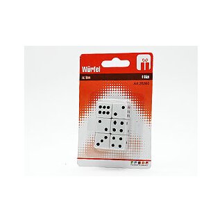 6x Spielwürfel Weiß 16mm Zahlenwürfel Spielzubehör Würfelset Gesellschaftsspiele