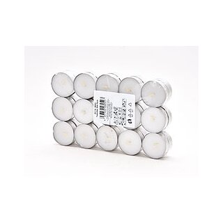 30 Teelichter Weiß 17x38mm Kerzen Dauerbrenner Stimmungslichter