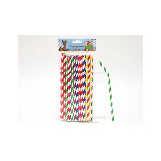 Papier Trinkhalme knickbar farbig 50 Stück 200mm Ø 6mm Strohhalme