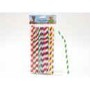 Papier Trinkhalme knickbar farbig 50 Stück 200mm...