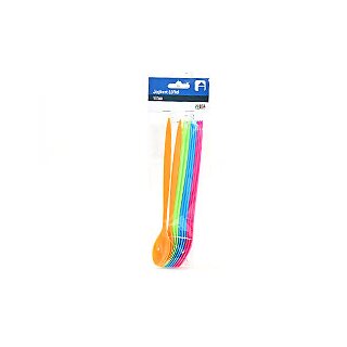 Joghurt Löffel Dessertlöffel Plastiklöffel Kunststoff 10 Stück Bunt Farbig 215mm