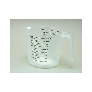 Messbecher Kunststoff 1 Liter Messkanne Messgefäß Flüssigkeitsmessbecher PP