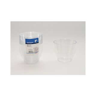 10 Dessertschalen, Kunststoff, Ø 9 cm oben, Ø 5cm unten, transparent, ca. 200 ml