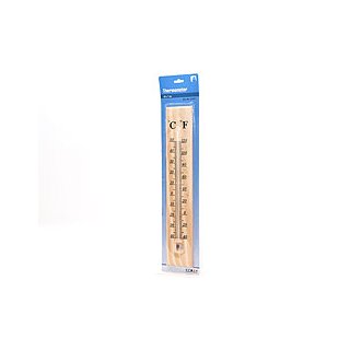 Holz Thermometer Raumthermometer Außen Innen Wandthermometer Hänger Natur 1