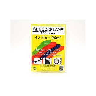 Vielzweckplane Abdeckplane Schutzfolie Malerfolie 4x5m transparent 20qm 0,006mm