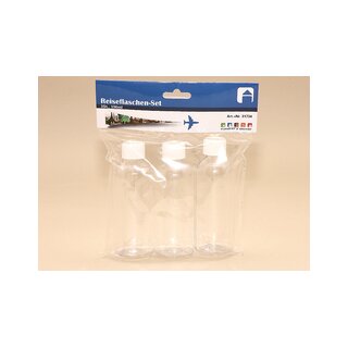 Reiseflaschen Set 3x 100ml Transparent Schraubverschluss Nachfüllflaschen