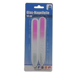 Glas Nagelfeile 2er Set 140mm Kristallfeile Nagelpflege Maniküre Feilen Farben
