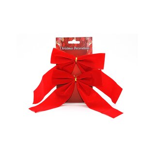 2 Rote Samt Geschenkbänder Dekoschleifen Weihnachten Geschenkverpackung innen