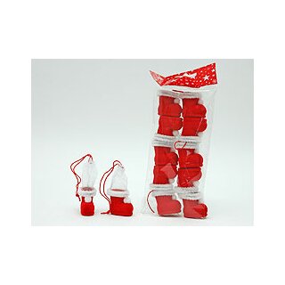 10 Mini Nikolausstiefelchen zum Hängen Rot Christbaumschmuck Weihnachtsdeko