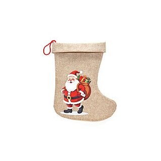 Nikolausstrupf Jute Weihnachtssocke Geschenksack Weihnachten Deko Strumpf Braun