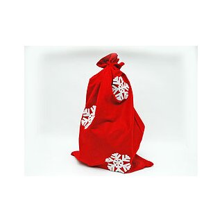 Filzsack Schneeflocken Weihnachtssack Geschenkbeutel Jutesack rot 90x60 cm