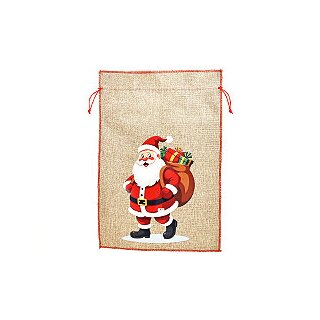 Nikolaussack Weihnachtssack Geschenkesack Weihnachtsmann Motiv 35x50cm Rot