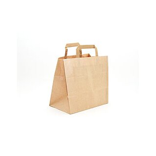 250 Papier Tragetaschen Flachhenkel Weiß - Einkaufstüten Geschenktüten